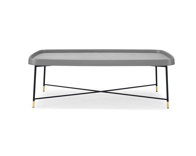 Tables Smart Coffee Table - 49" X 25" X 17" Gray Oak Wood & Metal Coffee Table HomeRoots