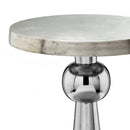 Tables Sofa Table - 22" x 22" x 27" Buffed & Rough Silver, Ball - Skirt Table HomeRoots