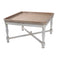 Tables Square Shaped Wooden Coffee Table With Beveled Edges, Brown & Gray Benzara
