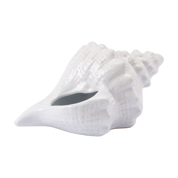 Tables Table Decorations - 8.3" x 4.9" x 4.1" White, Ceramic, Small Shell HomeRoots