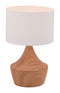 Tables Table Lamp Set - 11.8" x 11.8" x 18.7" White & Brown, Polyblend, Steel, Table Lamp HomeRoots