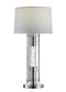 Tables Table Lamp Set - 15" X 15" X 32" Brushed Nickel Metal Glass LED Shade Table Lamp HomeRoots
