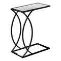 Tables Tall Accent Table - 18'.25" x 10'.25" x 24" Black, Metal, Glass - Accent Table HomeRoots