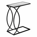 Tables Tall Accent Table - 18'.25" x 10'.25" x 24" Black, Metal, Glass - Accent Table HomeRoots