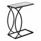 Tables Tall Accent Table - 18'.25" x 10'.25" x 24" Black, Metal, Glass - Accent Table HomeRoots