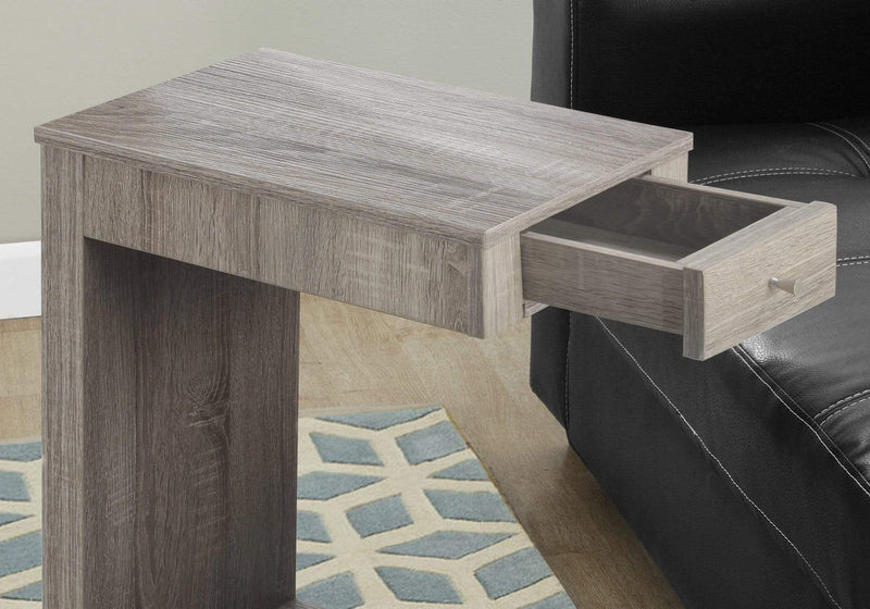 Tables Tall Accent Table - 18'.25" x 12" x 24" Dark Taupe, Particle Board, Hollow-Core - Accent Table HomeRoots