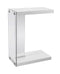 Tables Tall Accent Table - 18'.5" x 10'.25" x 24'.75" White, Particle Board, Tempered Glass - Accent Table HomeRoots