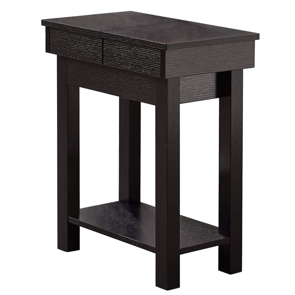 Tables Tall Accent Table - 20" x 11'.75" x 24" Cappuccino, Particle Board, Hollow-Core, Storage - Accent Table HomeRoots