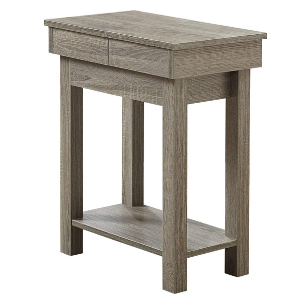 Tables Tall Accent Table - 20" x 11'.75" x 24" Dark Taupe, Particle Board, Hollow-Core, Storage - Accent Table HomeRoots