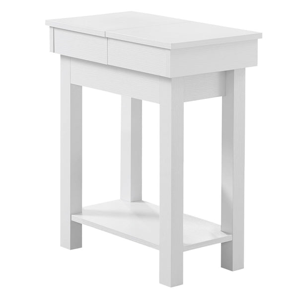Tables Tall Accent Table - 20" x 11'.75" x 24" White, Particle Board, Hollow-Core, Storage - Accent Table HomeRoots
