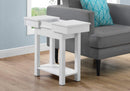 Tables Tall Accent Table - 20" x 11'.75" x 24" White, Particle Board, Hollow-Core, Storage - Accent Table HomeRoots