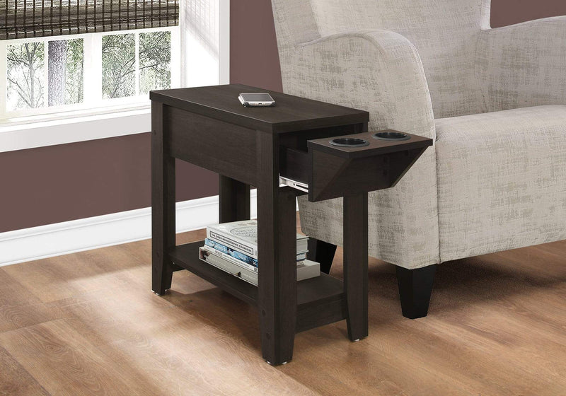 Tables Tall Accent Table - 28'.75" x 12" x 22'.5" Cappuccino, Particle Board - Accent Table HomeRoots