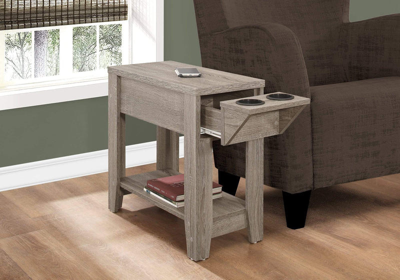 Tables Tall Accent Table - 28'.75" x 12" x 22'.5" Taupe, Particle Board - Accent Table HomeRoots