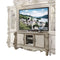 Tables TV Console Table - 21" X 74" X 31" Bone White Wood Poly Resin Glass TV Console HomeRoots