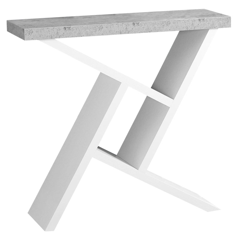 Tables White Accent Table - 11'.5" x 35'.5" x 34" White, Grey, Particle Board, Hollow-Core - Accent Table HomeRoots