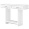 Tables White Accent Table - 12'.25" x 47'.25" x 32" White, Particle Board, Hollow-Core - Accent Table with a Hollow Core and 2 Drawers HomeRoots