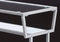 Tables White Accent Table - 12" x 24" x 22" White/Clear/Silver, Metal, Mdf, Tempered Glass - Accent Table HomeRoots