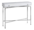 Tables White Accent Table - 12" x 42'.5" x 32'.5" White, Particle Board, Metal - Accent Table - Hall Console HomeRoots