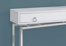 Tables White Accent Table - 12" x 42'.5" x 32'.5" White, Particle Board, Metal - Accent Table - Hall Console HomeRoots