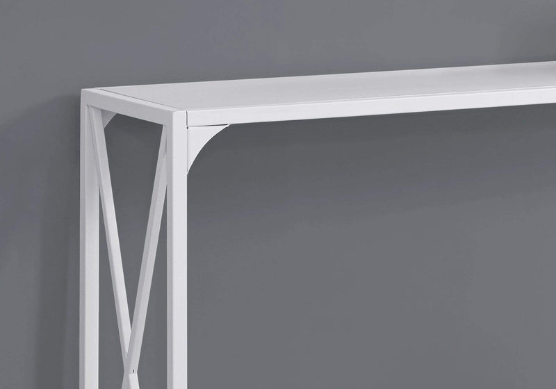 Tables White Accent Table - 12" x 48" x 32" White, White, Mdf, Metal - Accent Table HomeRoots