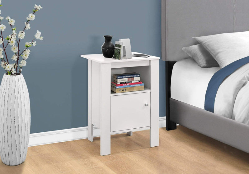 Tables White Accent Table - 14" x 17'.25" x 24'.25" White, Particle Board, Storage - Accent Table HomeRoots