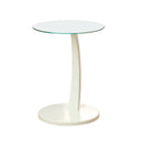 Tables White Accent Table - 17'.75" x 17'.75" x 24" White/Clear, Particle Board, Tempered Glass - Accent Table HomeRoots