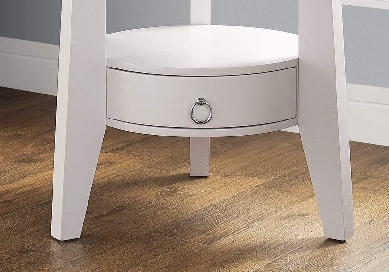 Tables White Accent Table - 23'.5" x 23'.5" x 24" White, 1 Drawer - Accent Table HomeRoots