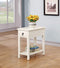 Tables White Side Table - 12" X 22" X 23" White Rubber Wood Side Table HomeRoots