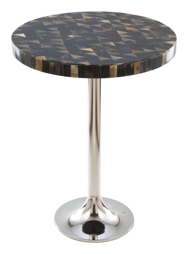 Tables White Side Table - 15.7" x 15.7" x 23.5" White & Gold, Marble, Aluminium, Side Table HomeRoots