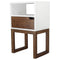 Tables White Side Table - 16" X 12" X 26" White & Mocha Solid Wood One Drawer Open Display Side Table HomeRoots