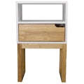 Tables White Side Table - 16" X 12" X 26" White & Natural Solid Wood One Drawer Open Display Side Table HomeRoots