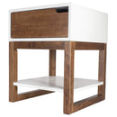 Tables White Side Table - 16" X 16" X 20" White & Mocha Solid Wood One Drawer Side Table w/ Shelf HomeRoots