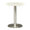 Tables White Side Table - 17.72" X 17.72" X 20.08" Side Table in White Marble and Brushed Stainless Steel HomeRoots