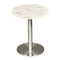 Tables White Side Table - 17.72" X 17.72" X 20.08" Side Table in White Marble and Brushed Stainless Steel HomeRoots