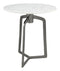 Tables White Side Table - 18" x 18" x 21" White Marble & Black, Marble, Aluminium, Side Table HomeRoots