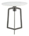 Tables White Side Table - 18" x 18" x 21" White Marble & Black, Marble, Aluminium, Side Table HomeRoots