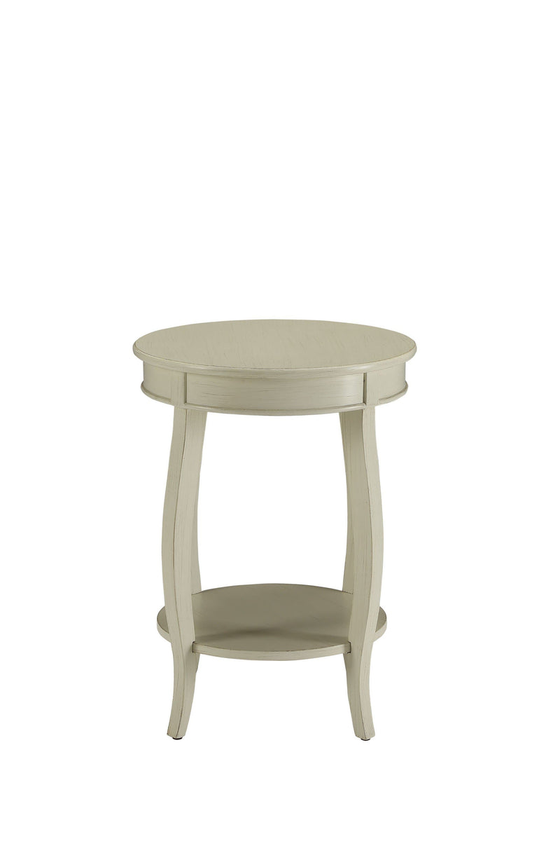 Tables White Side Table - 18" X 18" X 24" Antique White Solid Wood Leg Side Table HomeRoots