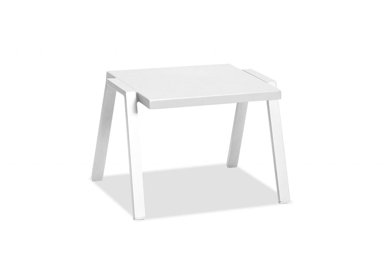 Tables White Side Table - 22" X 18" X 16" White Aluminum Side Table HomeRoots