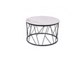 Tables White Side Table - 23" X 23" X 16" White / Black Ceramic/Iron Side Table HomeRoots