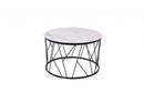Tables White Side Table - 23" X 23" X 16" White / Black Ceramic/Iron Side Table HomeRoots