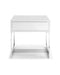 Tables White Side Table - Side Table High Gloss White One Drawer Polished Stainless Steel Legs HomeRoots