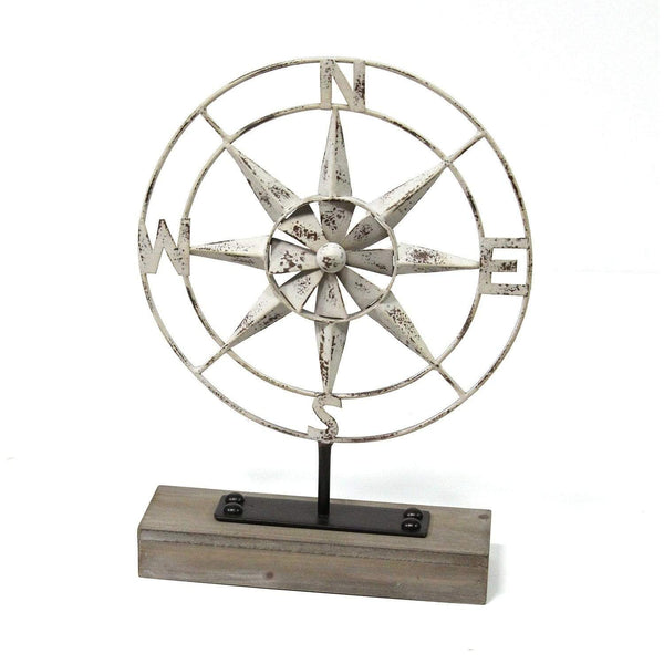 Tables White Table Top - Metal Compass Table Top HomeRoots