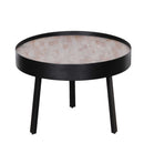 Tables Wood Coffee Table - 21" X 21" X 19" Multi Wood Metal Round Coffee Table Small HomeRoots