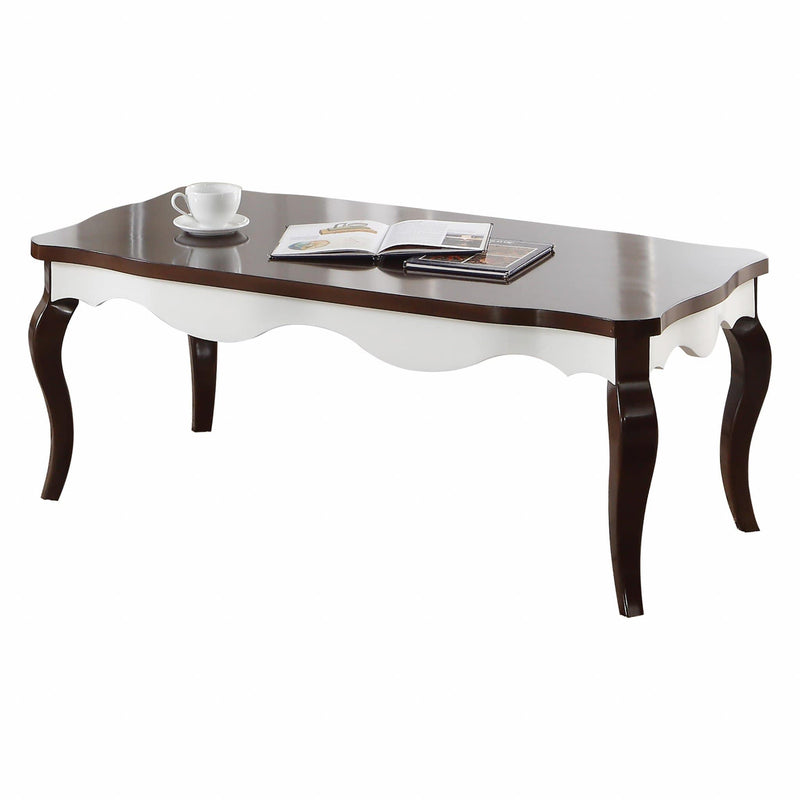 Tables Wood Coffee Table - 24" X 48" X 18" Walnut White Wood Coffee Table HomeRoots