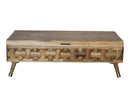 Tables Wood Coffee Table - 24" X 50" X 16" Honey Wood Coffee Table With Storage HomeRoots