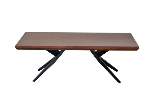 Tables Wood Coffee Table - 24" X 50" X 18" Brown/Black Wood Metal Coffee Table HomeRoots