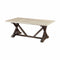 Tables Wood Coffee Table - 26" X 50" X 19" White Marble Weathered Espresso Wood Coffee Table HomeRoots