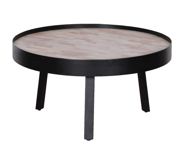 Tables Wood Coffee Table - 29" X 29" X 15" Multi Wood Metal Round Coffee Table Large HomeRoots