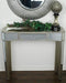 Tables Wood Console Table 35'.5" X 13" X 31" Champagne MDF, Wood, Mirrored Glass Console Table with a Mirrored Glass Top and a Drawer 4688 HomeRoots