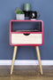 Tables Wood End Tables - 16" X 12" X 26" Red MDF, Wood End Table with Drawer and Shelf HomeRoots